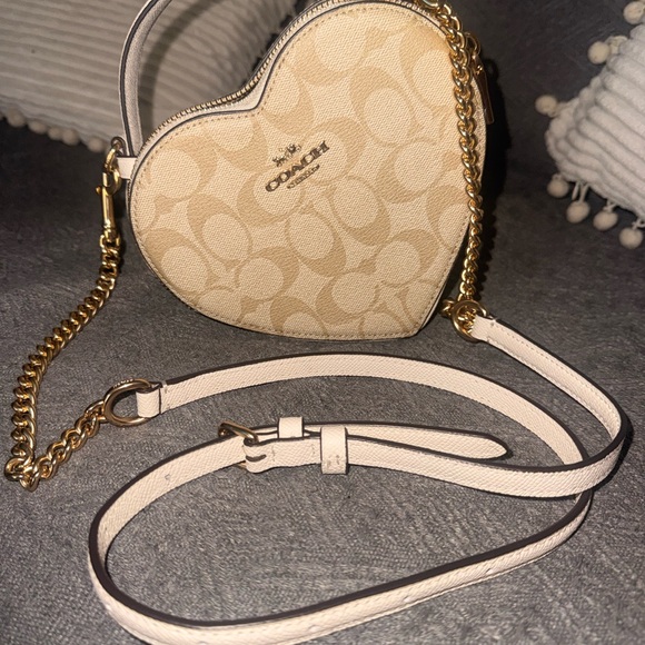 COACH Beige Signature Heart Mini Crossbody - Picture 5 of 5